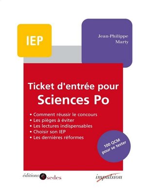 cover image of Ticket d'entrée pour Sciences Po